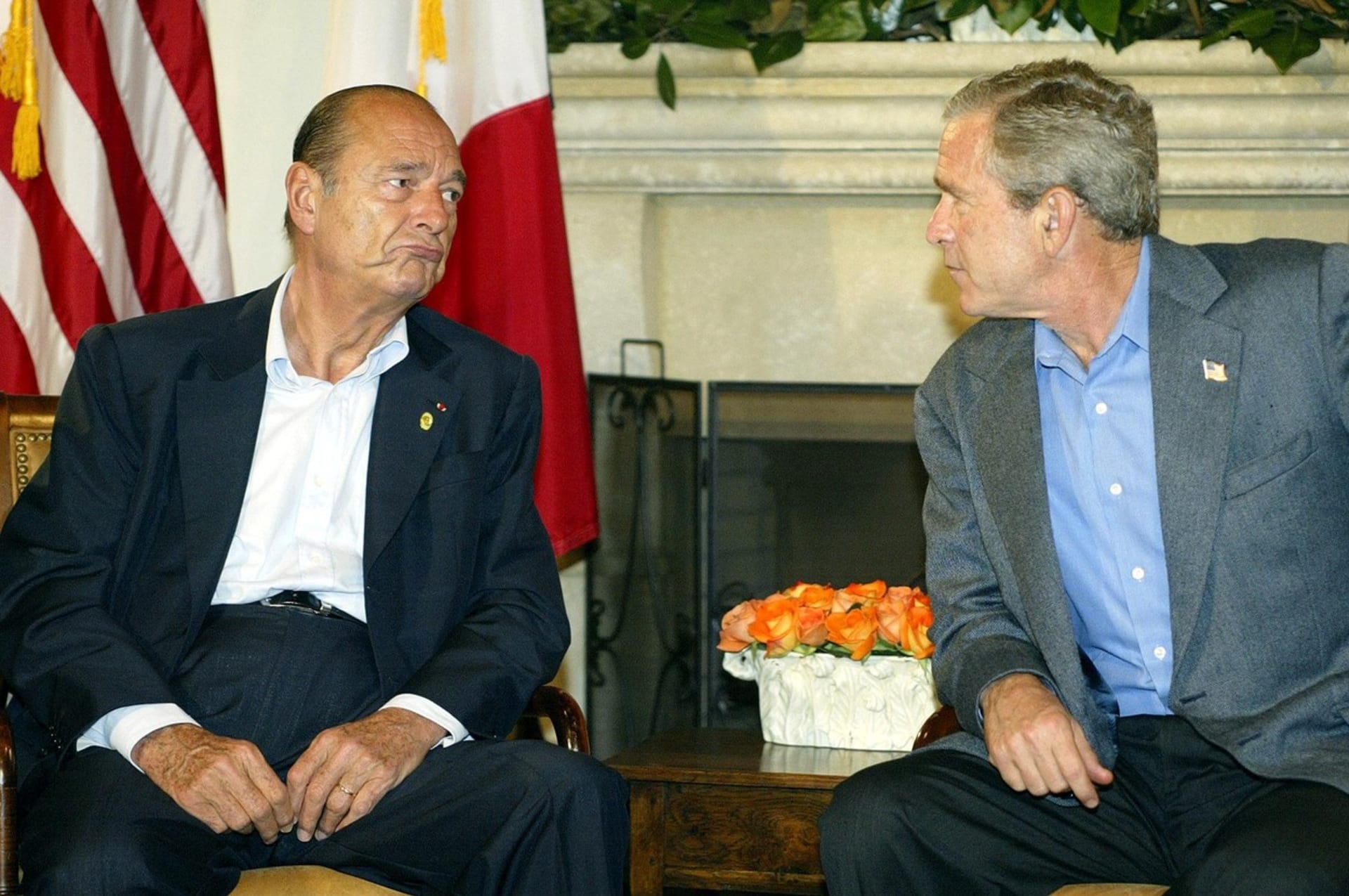 Jacques Chirac a George W. Bush
