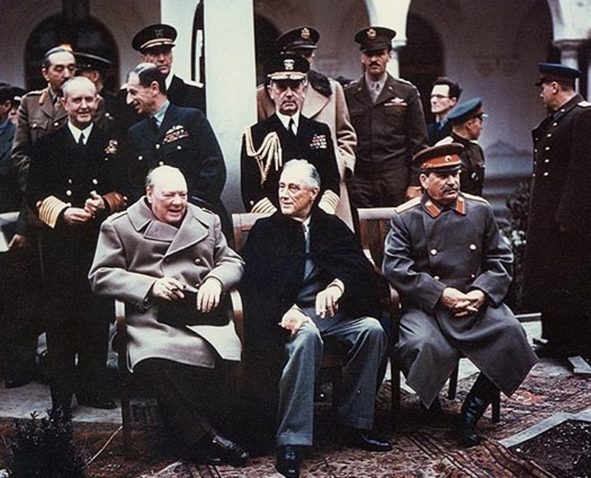 Churchil, Roosevelt a Stalin na Jaltské konferenci