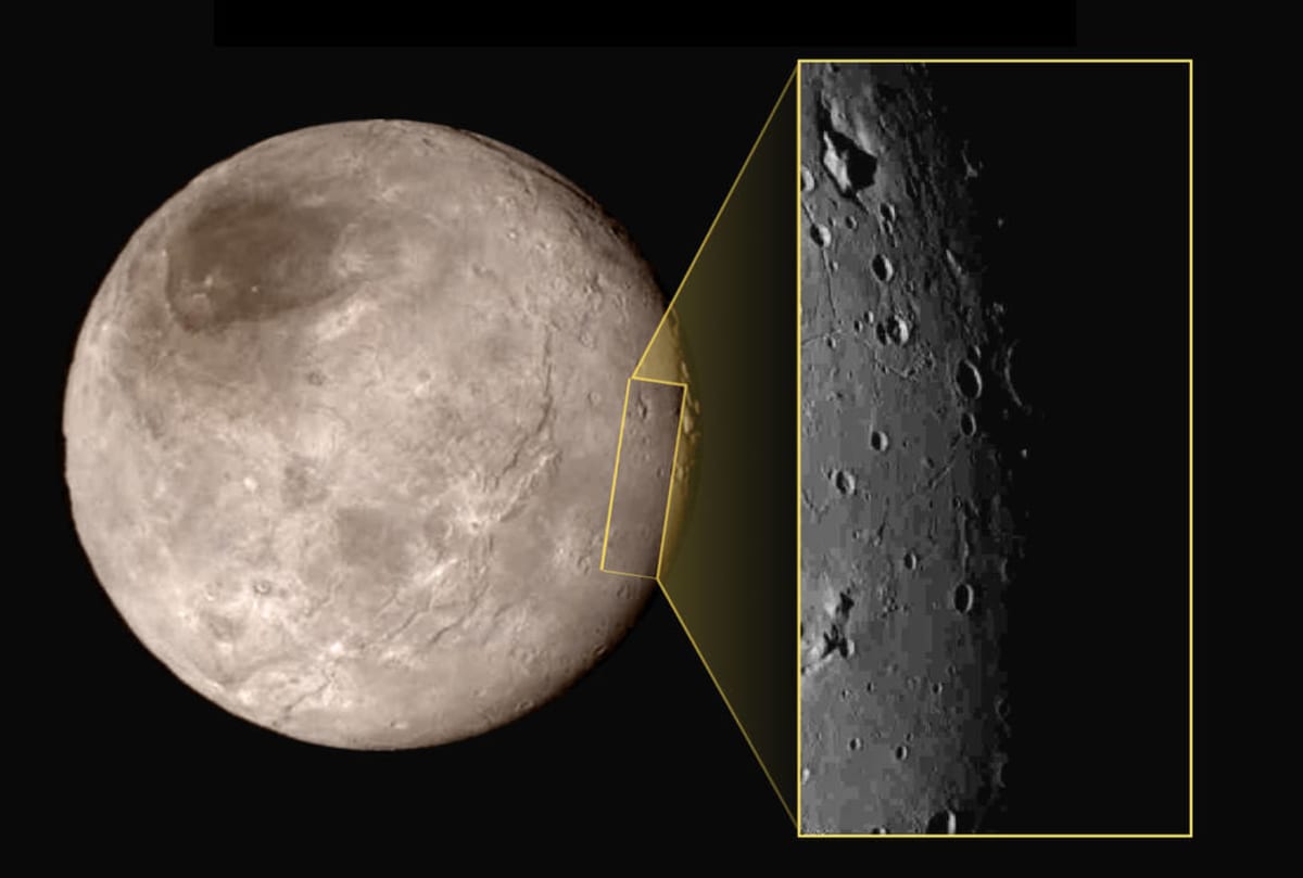 Vizuálně zajímavá oblast na Charonu