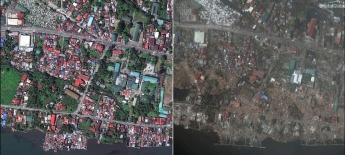 Před a po: následky tajfunu Hayian