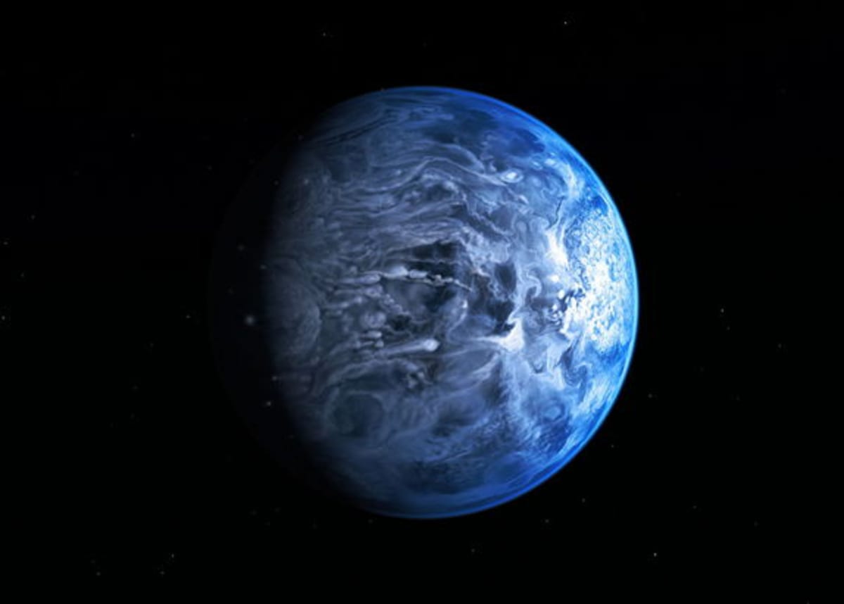 Planeta HD189733b, kde prší sklo