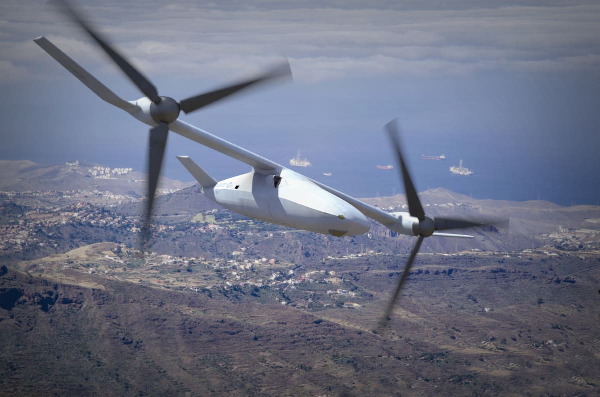 V 247 Vigilant -  dron jako konvertoplán - na krajinou