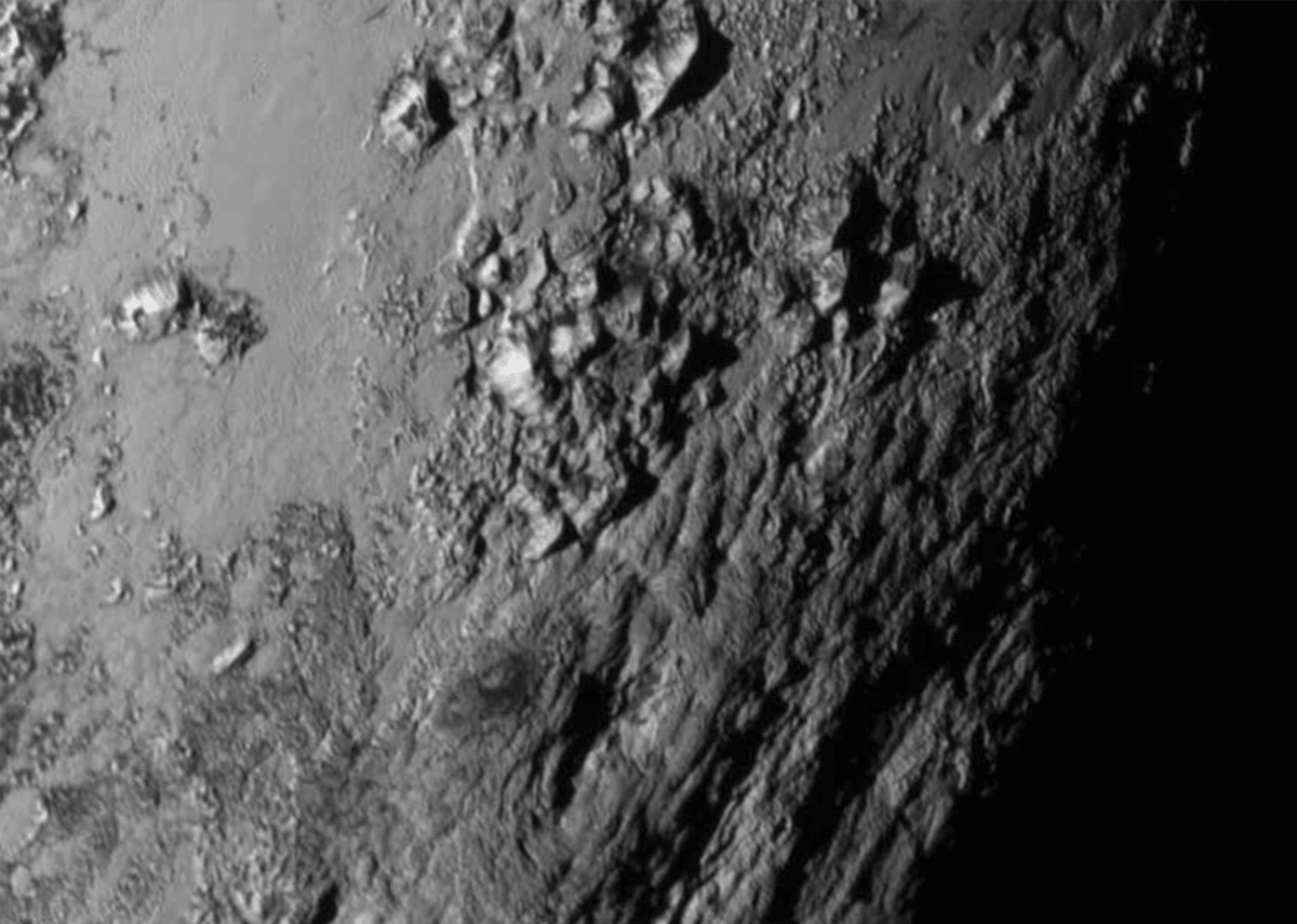 Detail povrchu Pluta