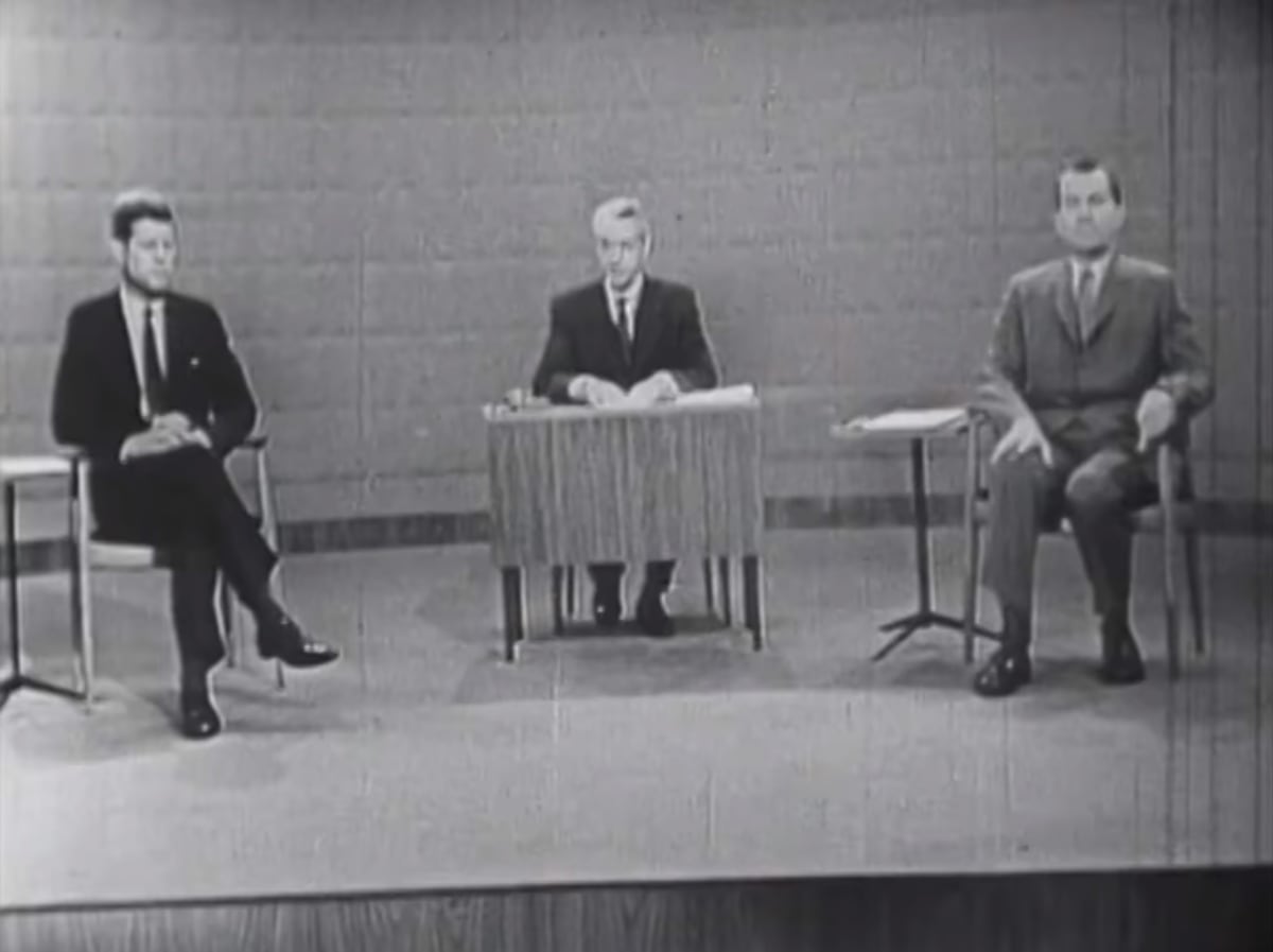 John F. Kennedy a Richard Nixon v prezidentské debatě.