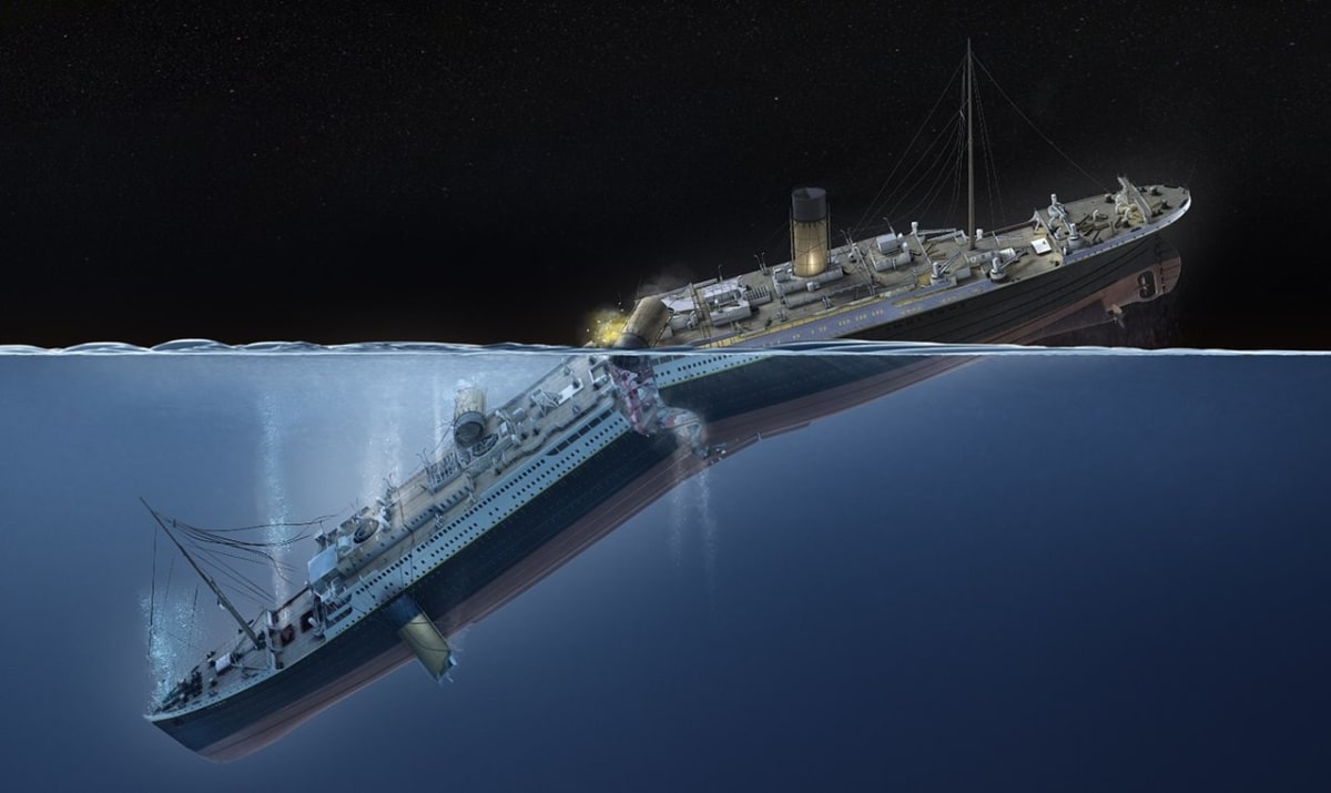 Potápějící se Titanic