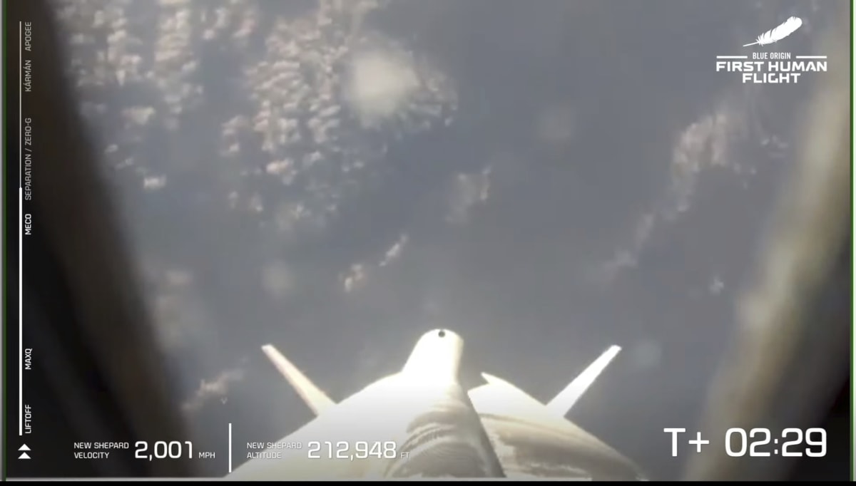 Pohled z rakety New Shepard