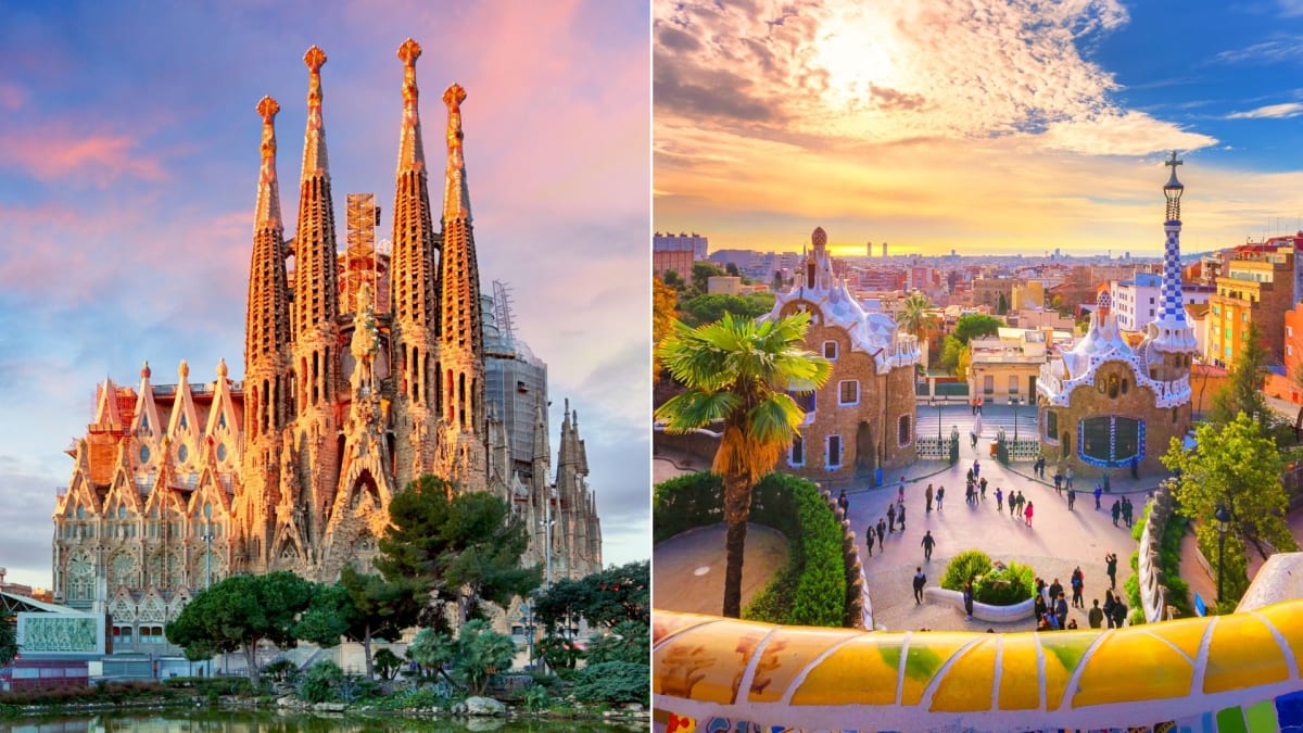 Chrám Sagrada Família a park Güell