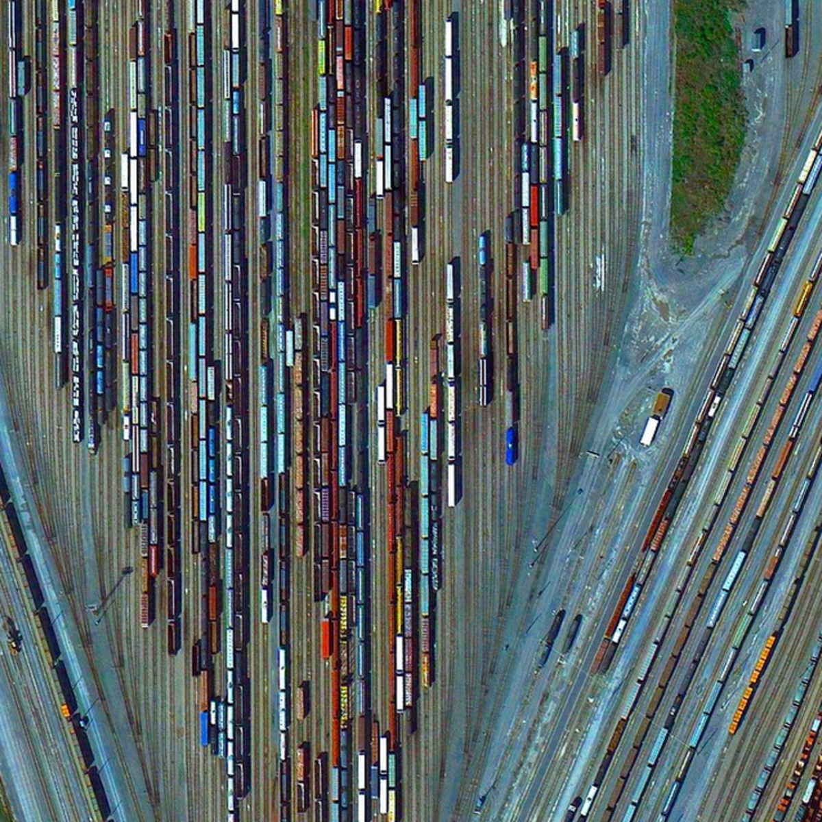 Nádraží Selkirk Yard v USA je místo, kde se setkávají nákladní vlaky