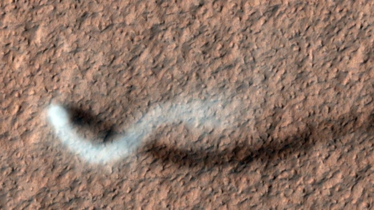 Větrná bouře na Marsu. FOTO: NASA