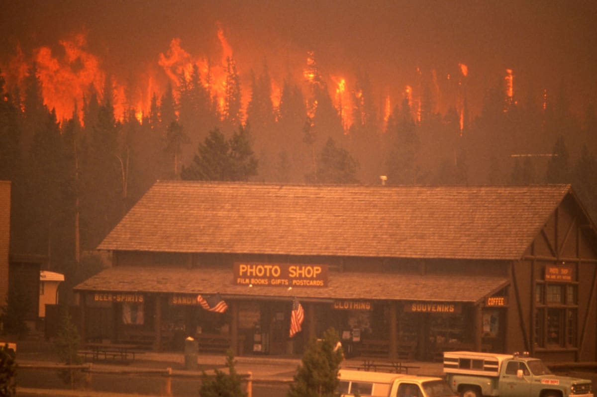 Požár  v NP Yellowstone