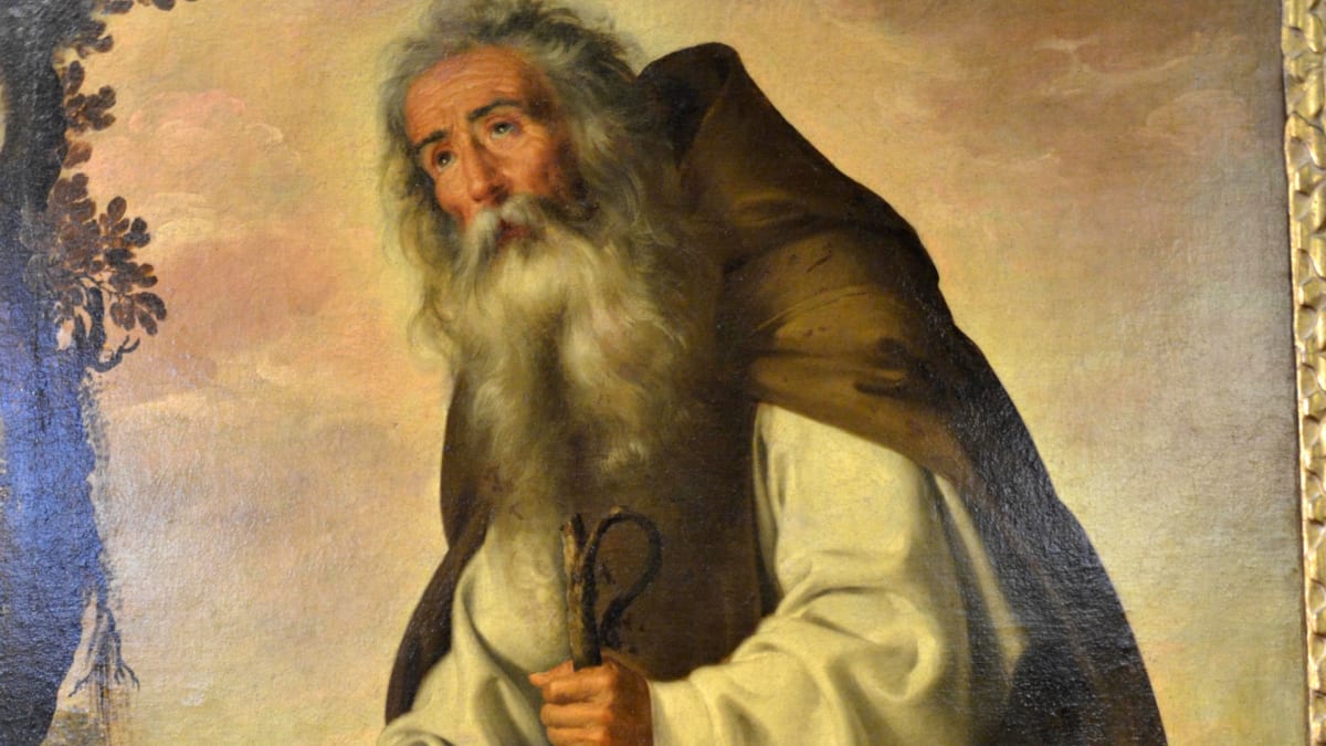 Průkopník askeze svatý Antonín Veliký na obraze španělského malíře Francisca de Zurbarána.