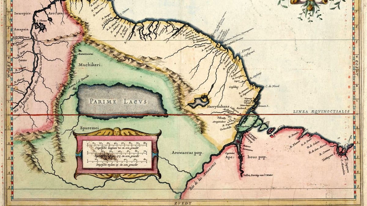 Mapa z dob hledání El Dorada