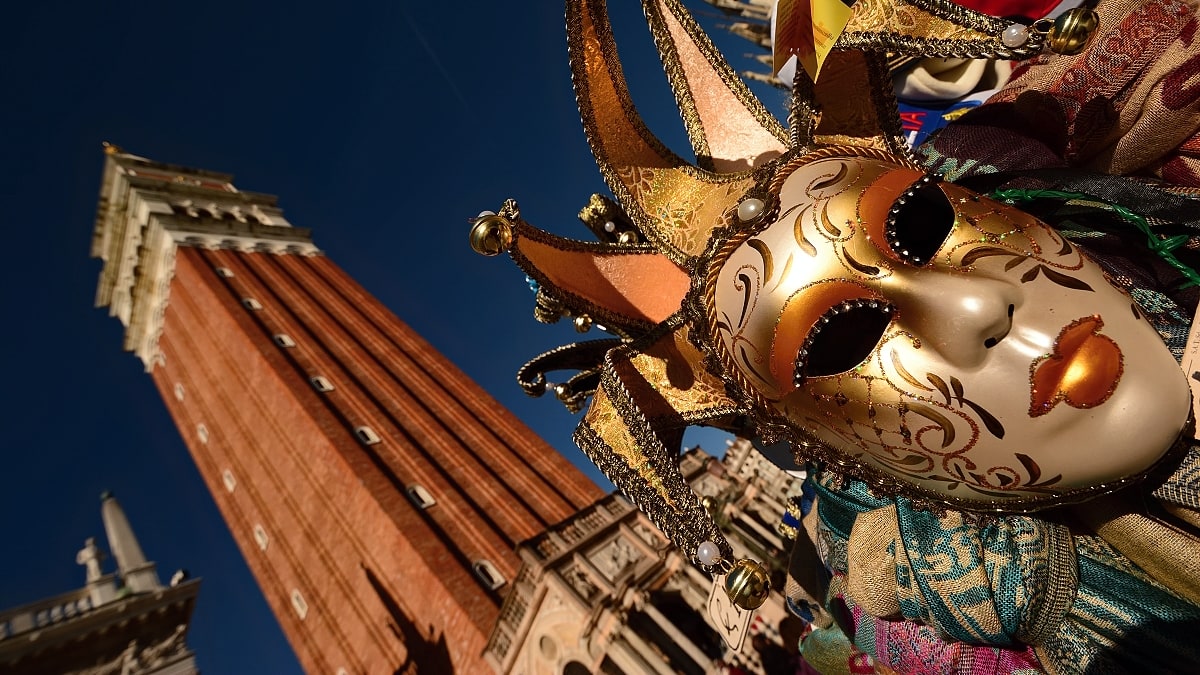 Masky benátského karnevalu - Šašek