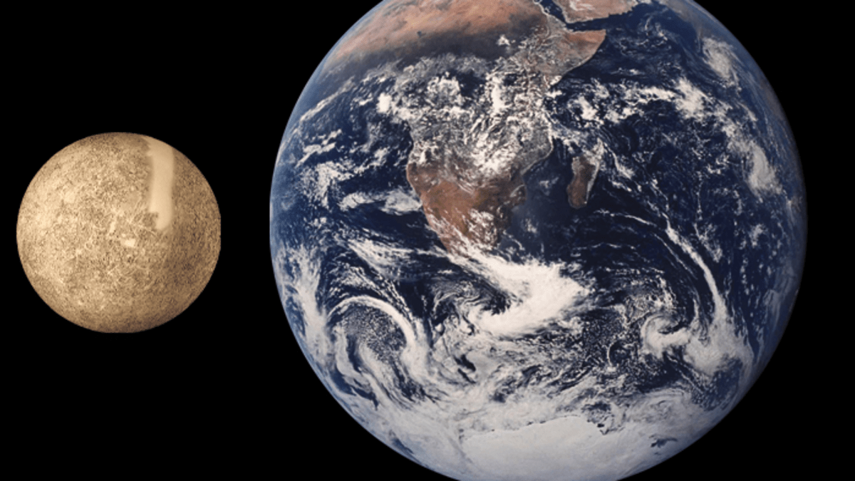 Srovnání velikosti Merkuru a Země