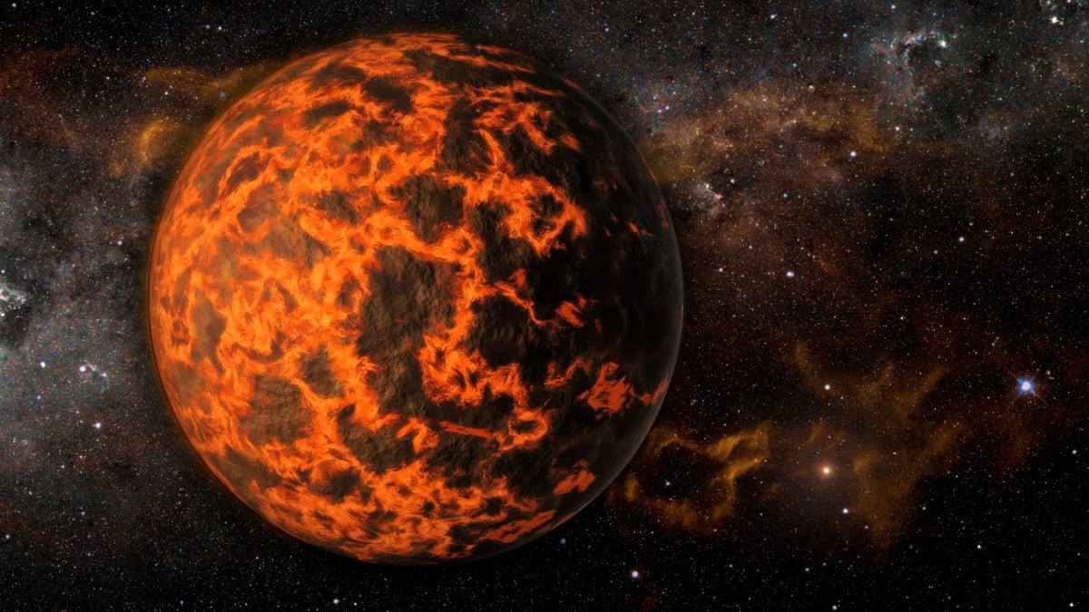 Ilustrační fotka rozžhavené exoplanety