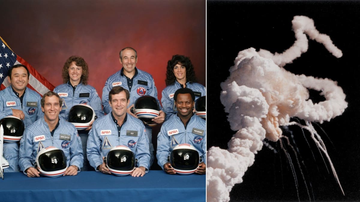 Posádka Challengeru na oficiální fotografii z listopadu 1985