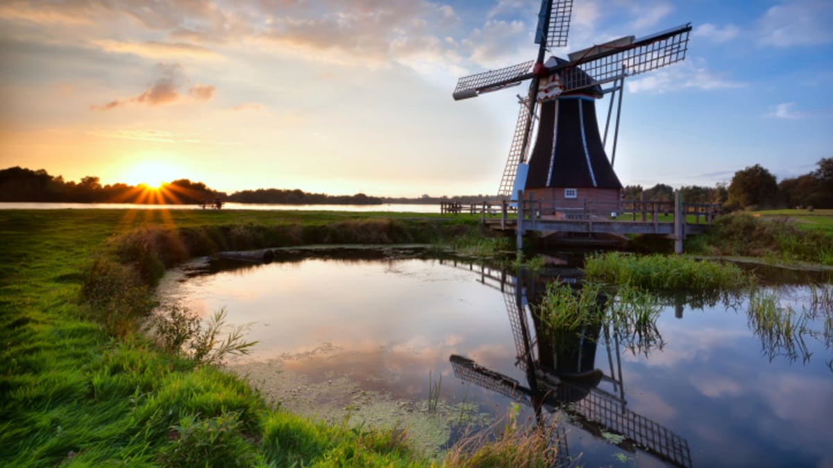 Větrný mlýn v Holandsku