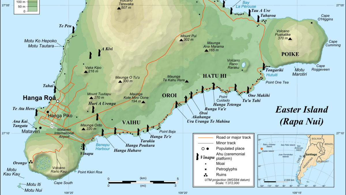 Mapa soch na Velikonočním ostrově