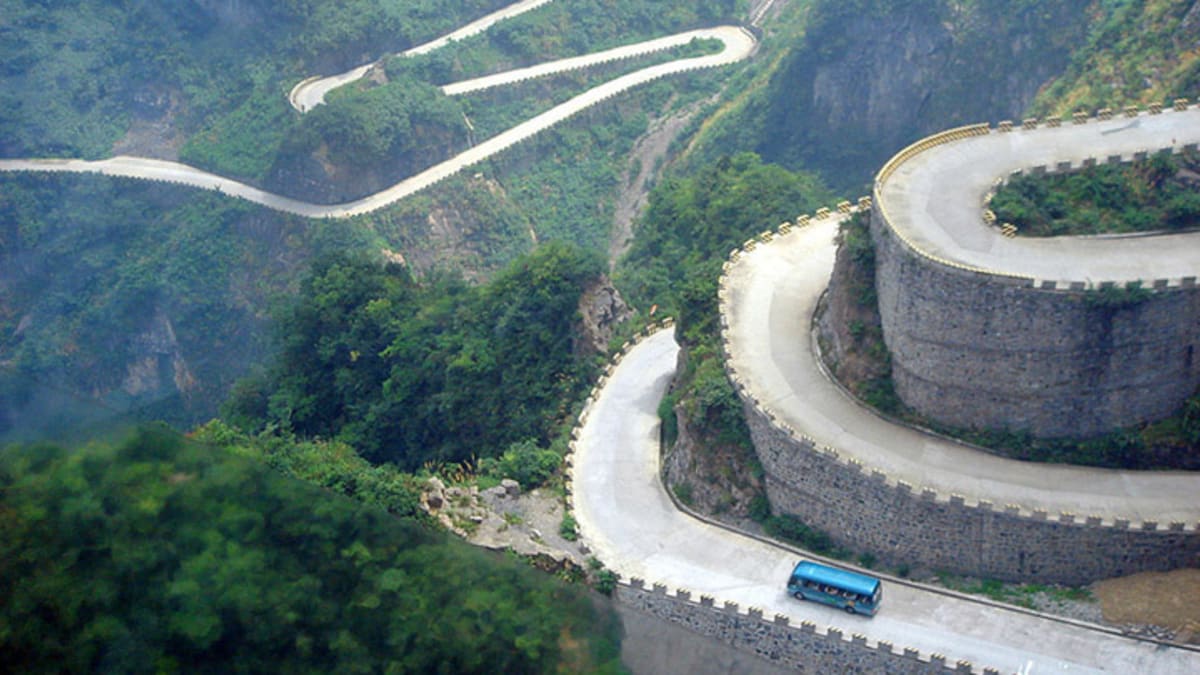 Děsivá čínská silnice
