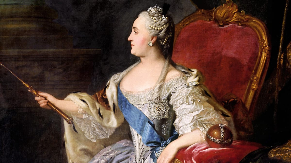 Takto namaloval Kateřinu II. Velikou malíř Fyodor Rokotov v roce 1763. To se ještě o jejích milencích mnoho nevědělo.