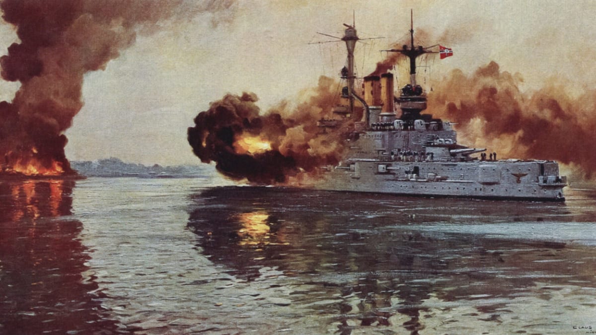 23-german-battleship-schlesig-holstein-on-1st-september-1939-fires-the-first-naval-shots-of-the-war-at-danzig-picture-by-claus-bergen