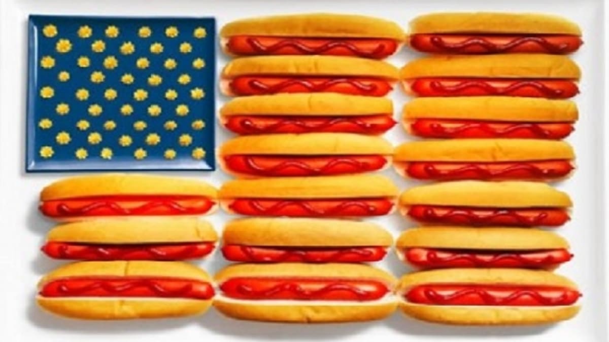 USA vlajka z jídla