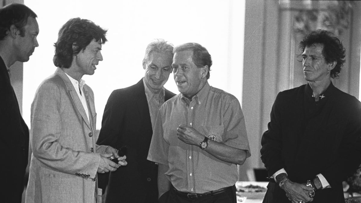Václav Havel a Rolling Stones v roce 1995