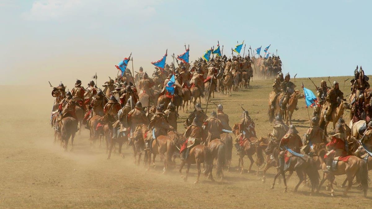 Mongolští válečníci na pochodu