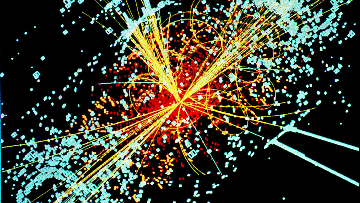 Simulace srážky ve Velkém hadronovém urychlovači