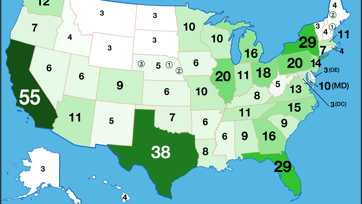 Mapa volitelé v USA