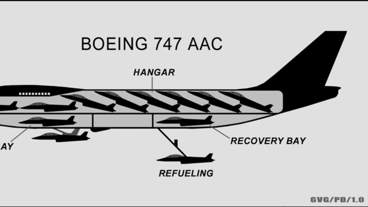 Koncept létající letadlové lodi na bázi Boeingu 747