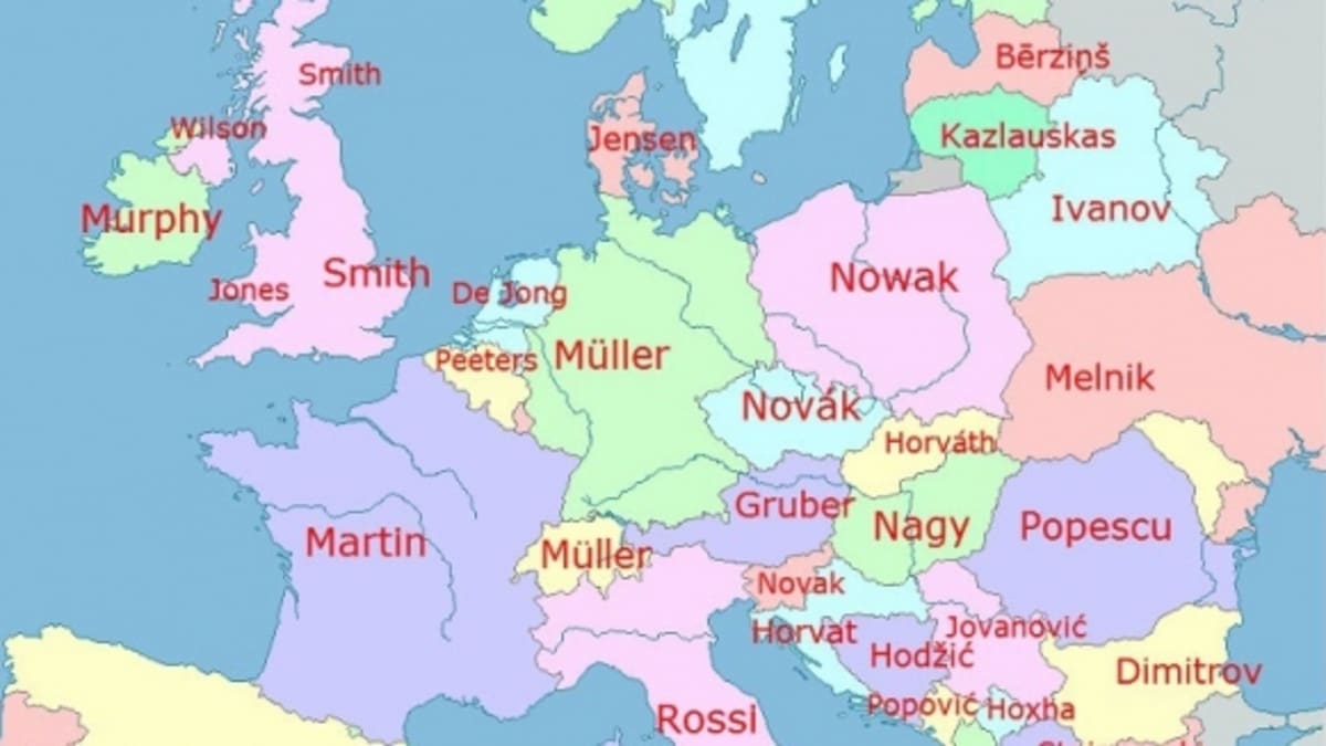 Mapa příjmení