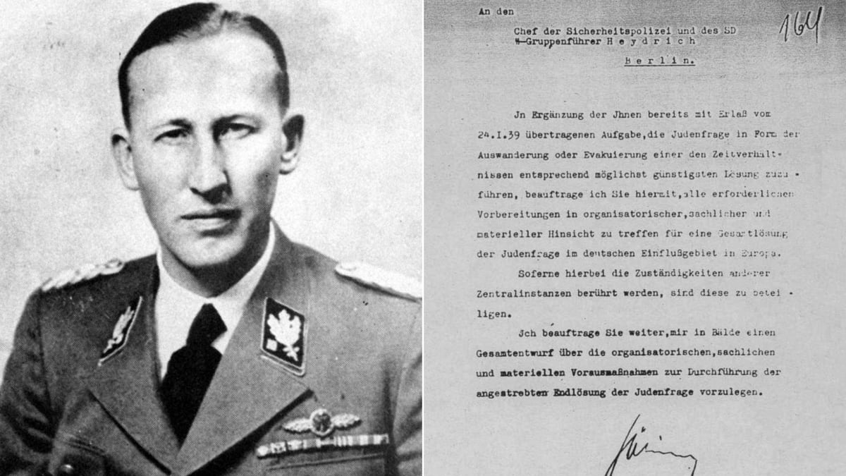Reinhard Heydrich a dopis, po kterém se začalo vymýšlet, jak se zbavit Židů