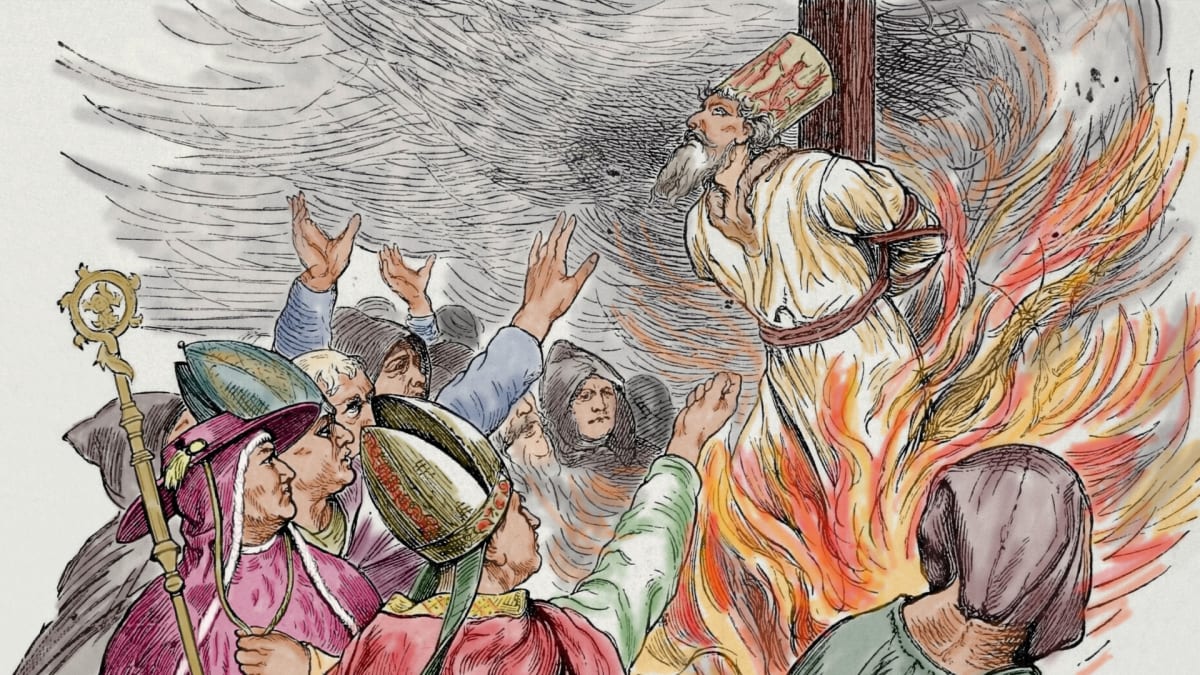 Jan Hus nebyl upálen na tradiční hranici