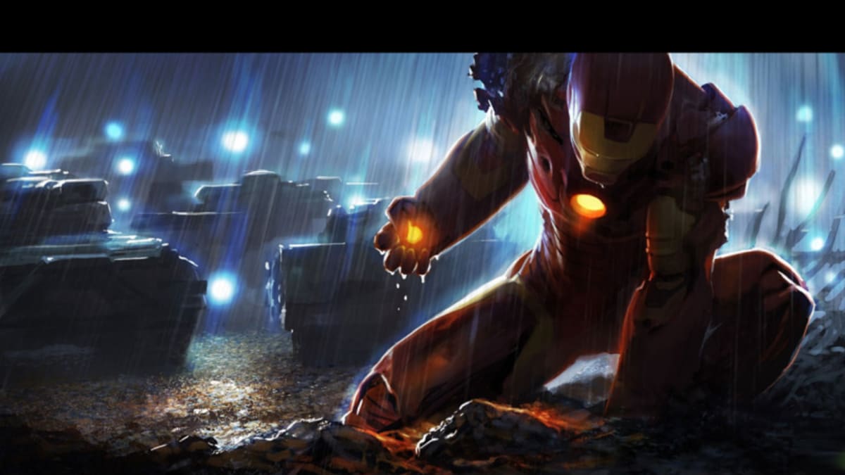 Iron Man klečící
