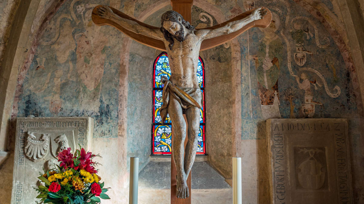 Ukřižovaný Ježíš s hřeby v dlaních