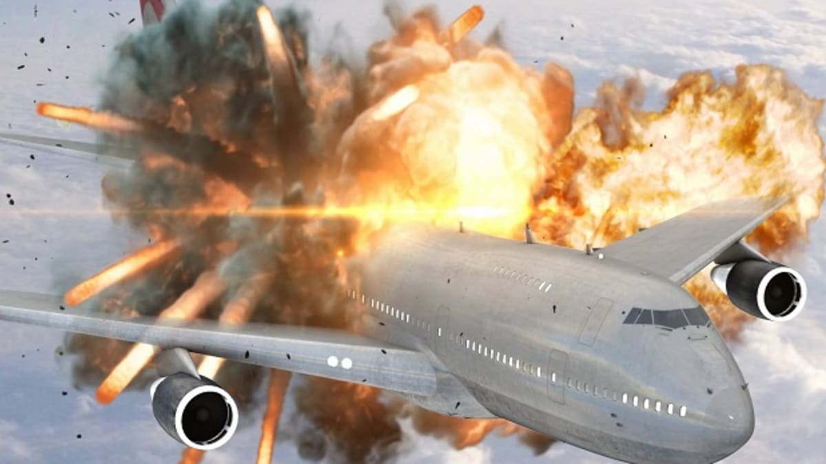 Exploze letadla ve vzduchu