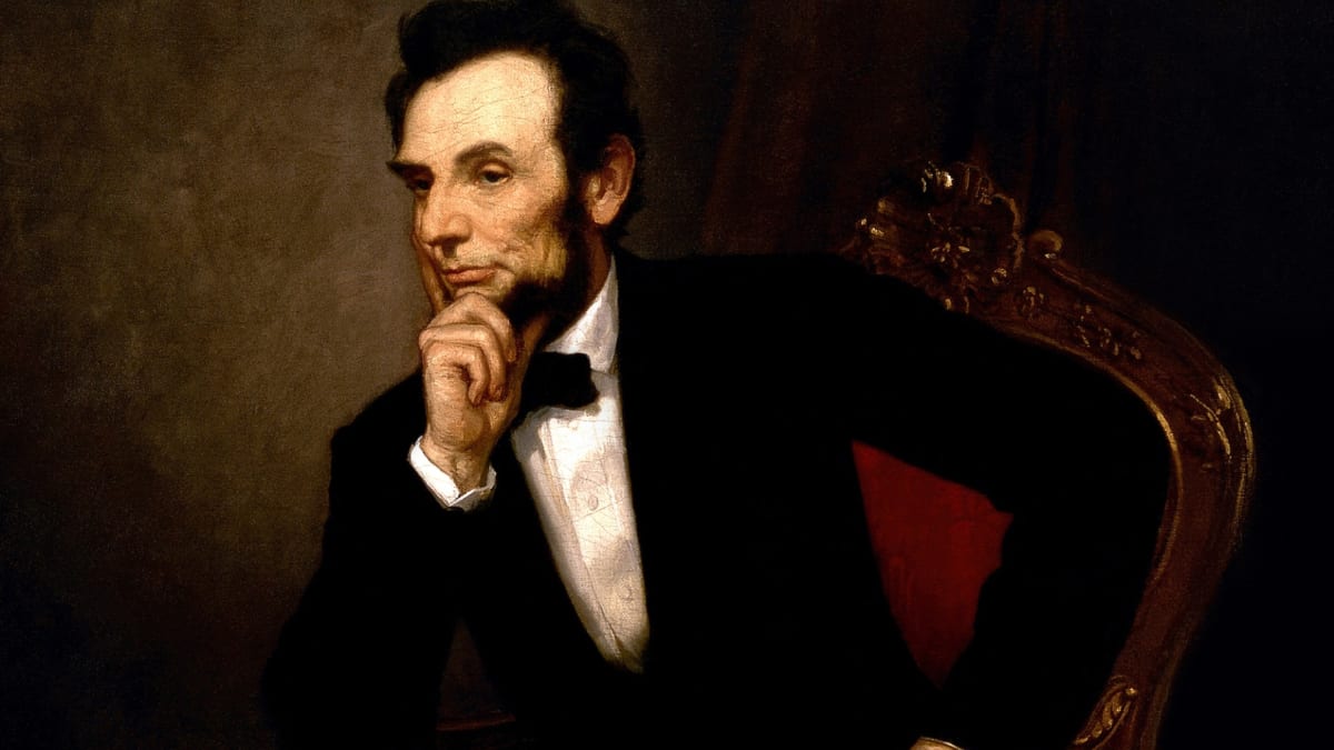 Abraham Lincoln na obrazu z roku 1869