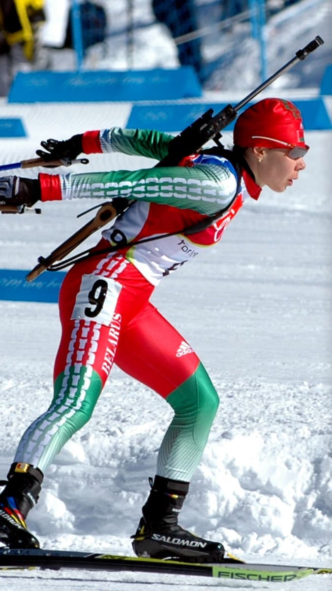 Biatlonistka Olena Zubrilova v roce 2006 