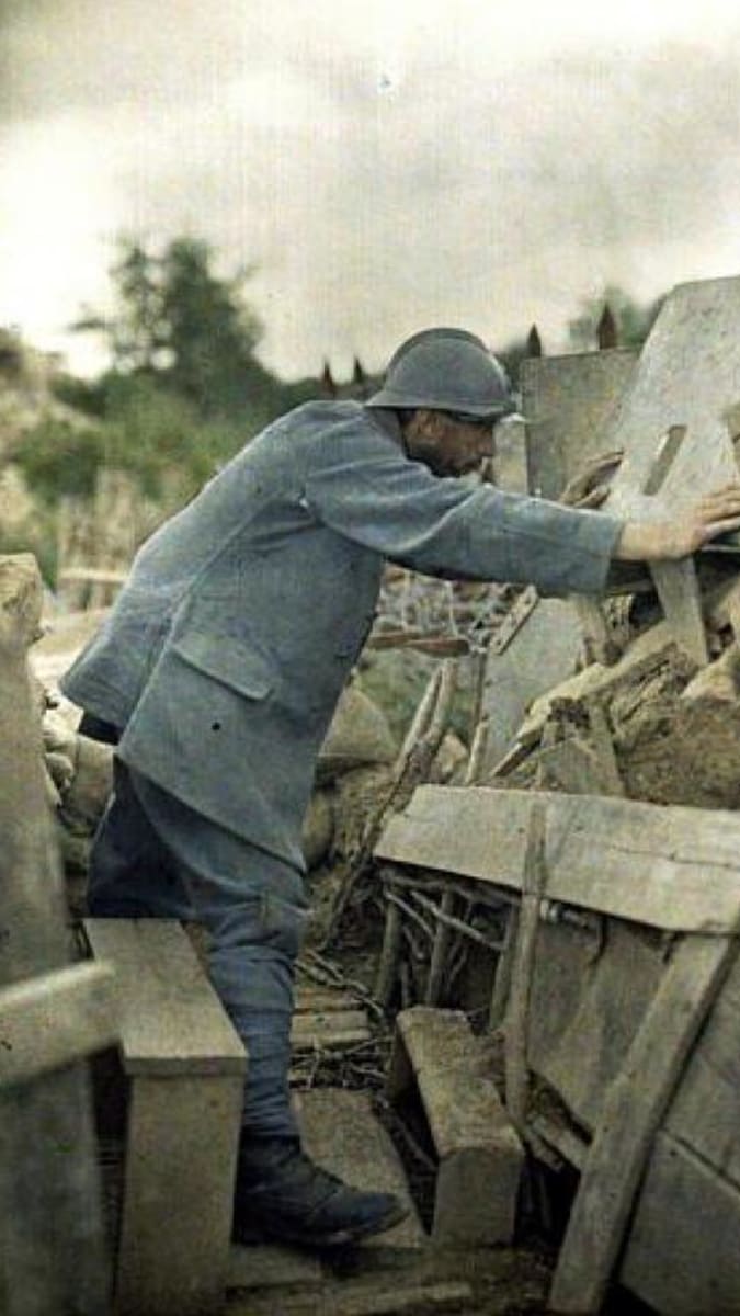 Pohlednice z pozice Haut-Rhin, Francie, 1917