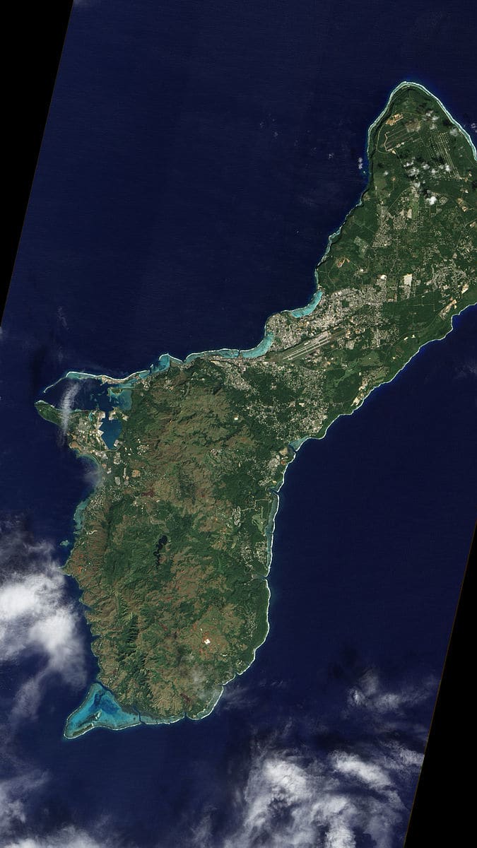 Ostrov Guam - satelitní pohled