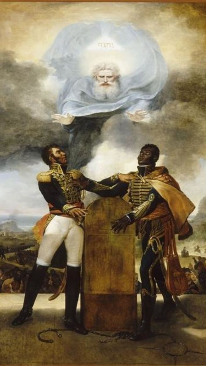 Haiti: Pétion a Dessalines si před Bohem přísahají vzájemnou věrnost 