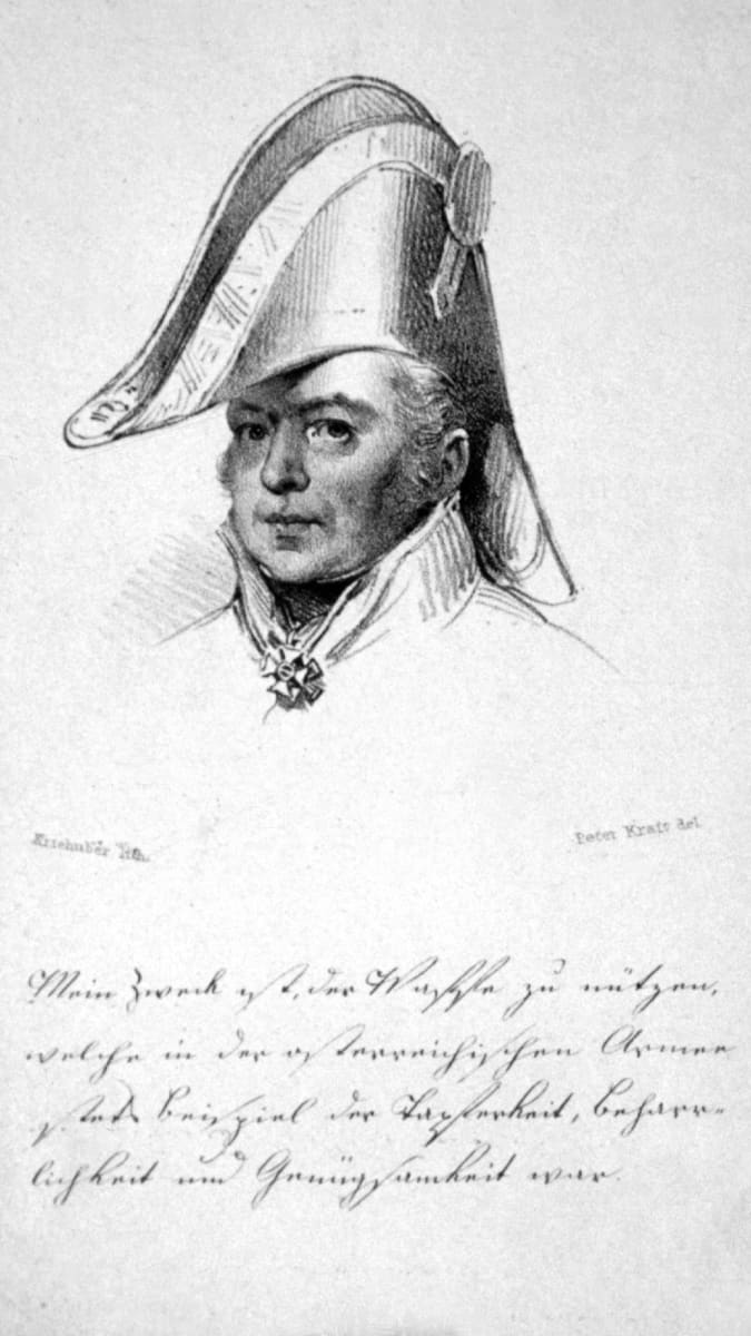 Josef von Smola, litografie od Josefa Kriehubena, původní kresba Johann Peter Krafft