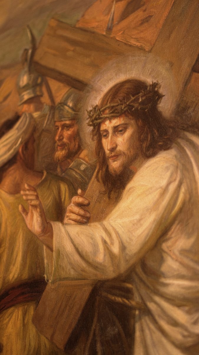 Kristus na obraze F. B. Doubka v katedrálních chrámu sv. Mikuláše v  Českých Budějovicích