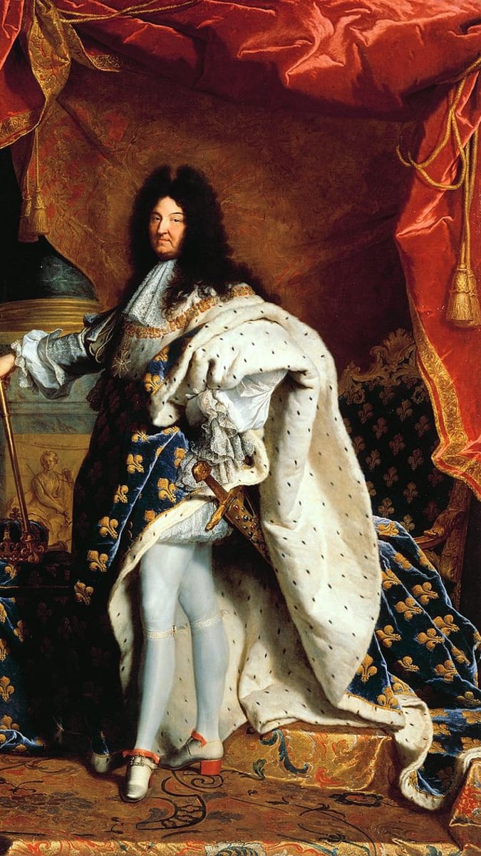Ludvík XIV. v botách na podpatku