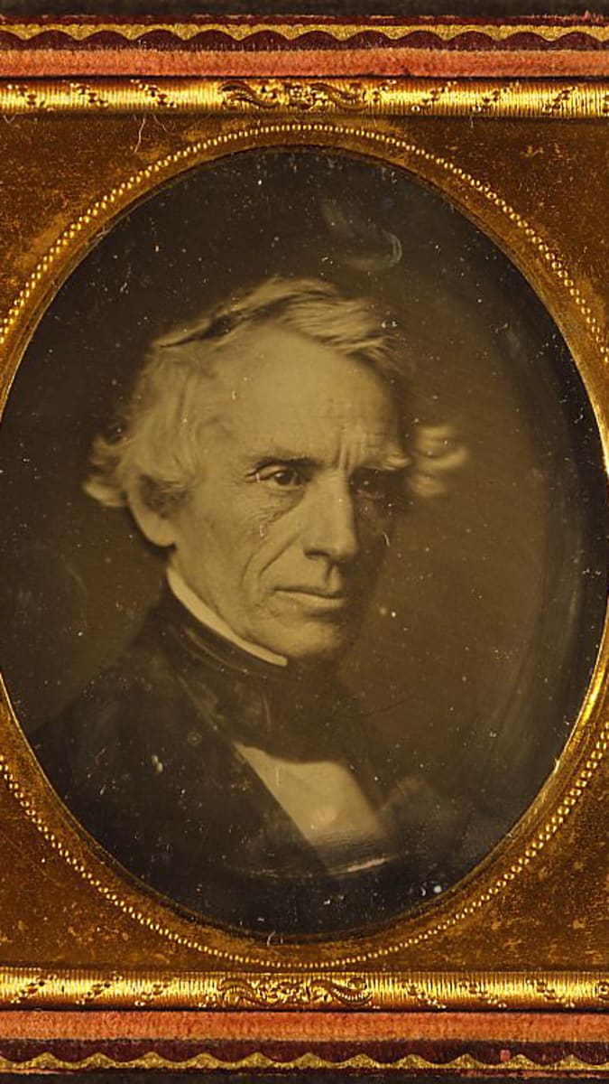 Samuel F. B. Morse, daguerrotypie ve zlatém rámečku, 1845