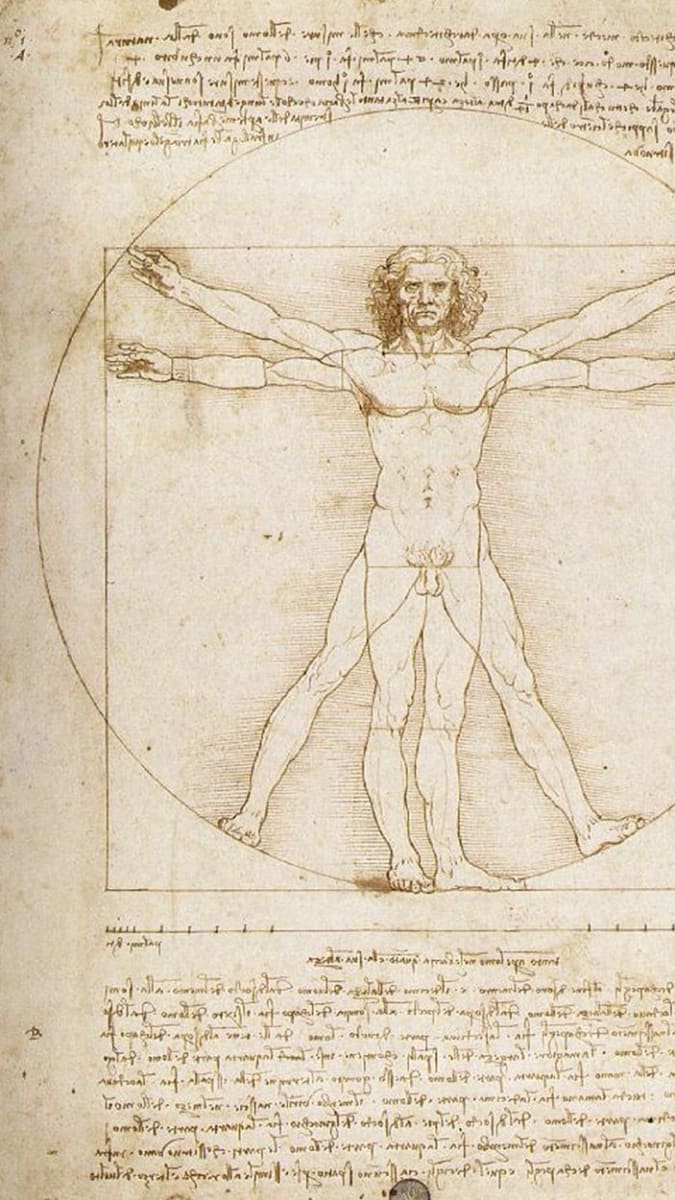 Klasickým znázorněním zlatého řezu je da Vinciho Vitruviánský muž