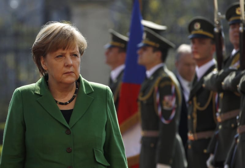 Merkelová v Praze v roce 2012