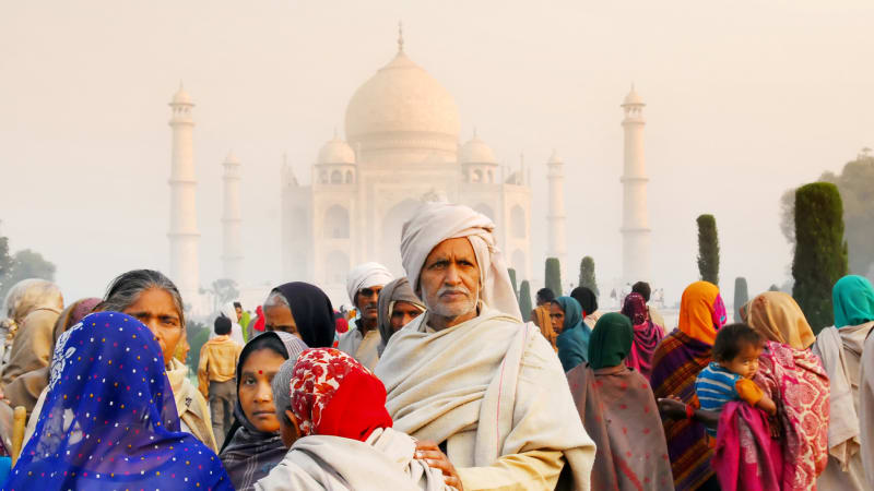 Taj Mahal - návštěvníci