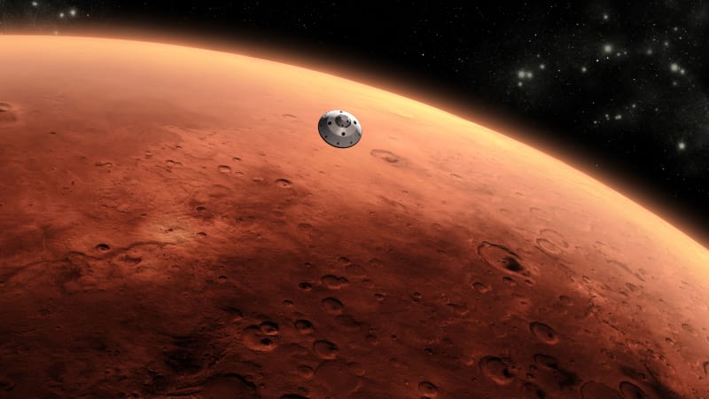 Když narazíte na horní vrstvu atmosféry Marsu, pohybujete se rychlostí Mach 27